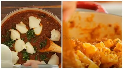 Combine Sauce, Ricotta, and Pasta