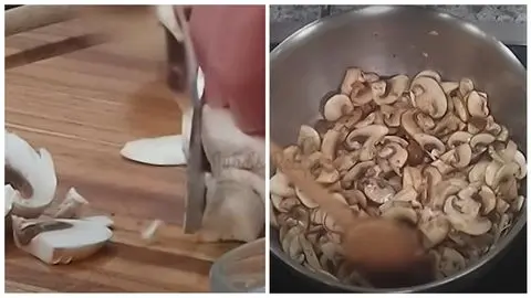 Cook the Mushrooms & Add Garlic with Herbs