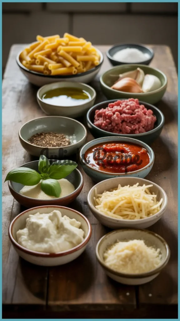 Ingredients Required for BJ’s Baked Ziti Recipe