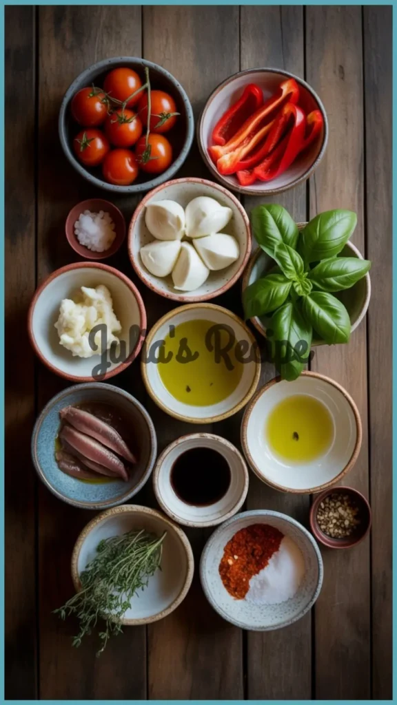 Ingredients Required for BJ’s Brewhouse Tomato Mozzarella Salad Recipe