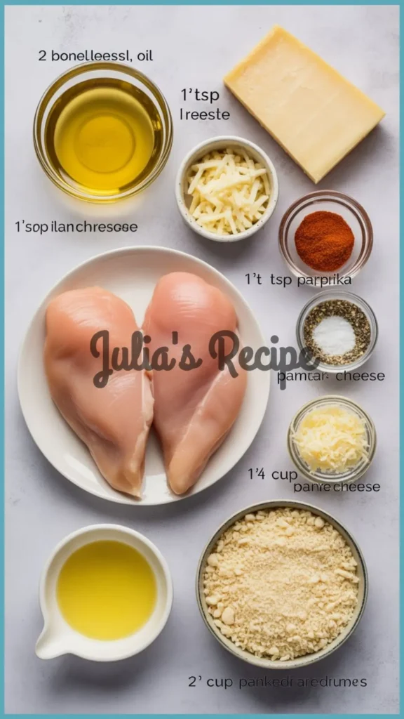 Ingredients Required for BJ’s Parmesan Crusted Chicken Recipe