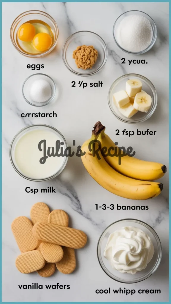 Ingredients Required for Elizabeth Heiskell Banana Pudding Recipe