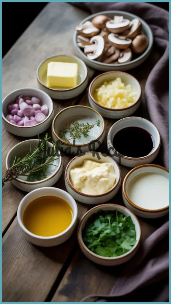 Ingredients Required for Olive Garden Creamy Mushroom Sauce Recipe