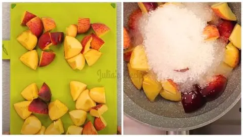 Make the Peach Syrup