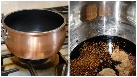 Heat the oil & Mix the base ingredients