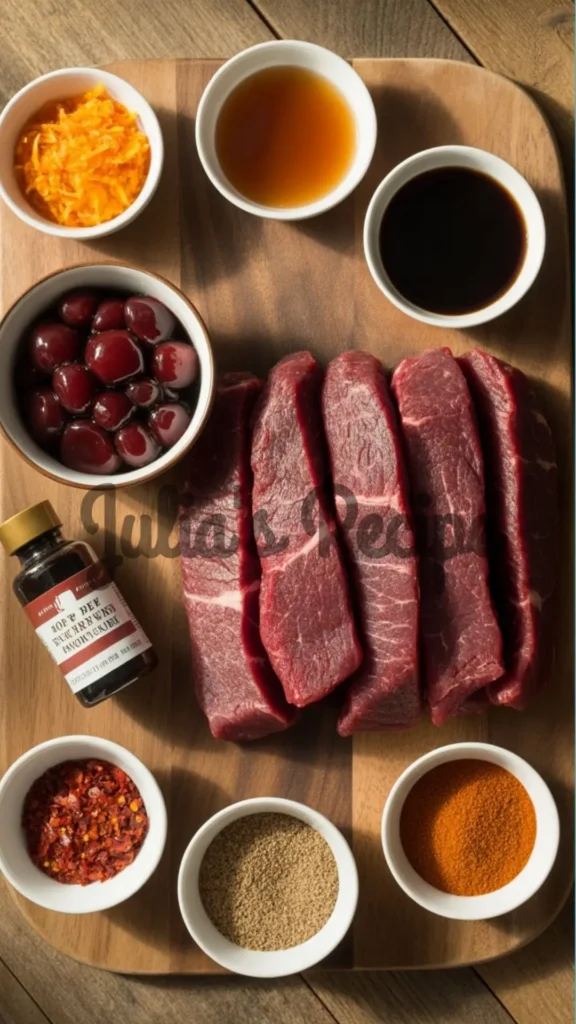 Cherry Maple Beef Jerky Recipe ingredients
