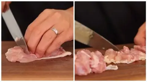 Cut chicken into bite-size
