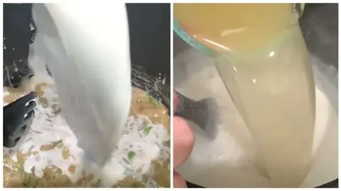 Adding Broth and Cream to the Soup Base