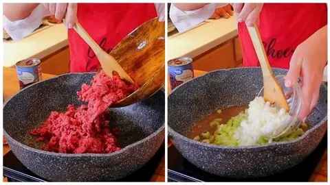 Browning Italian Sausage and Onions in a Cast Iron Skillet