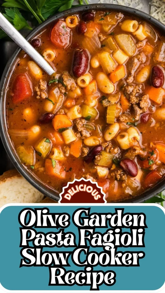 Delicious Recipe of Olive Garden Pasta Fagioli Slow Cooker