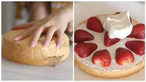 Fresh Strawberry Sauce and Whipped Cream Filling