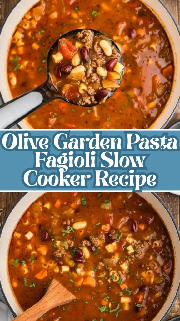 Olive Garden Pasta Fagioli Slow Cooker