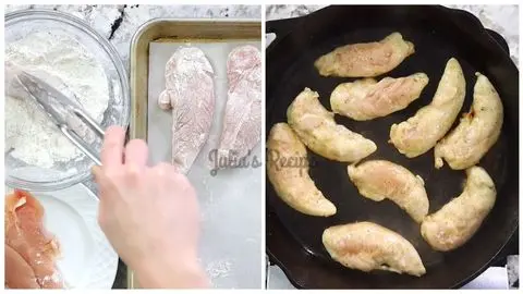 Seasoned Chicken Tenders Coated and Ready for Pan Frying