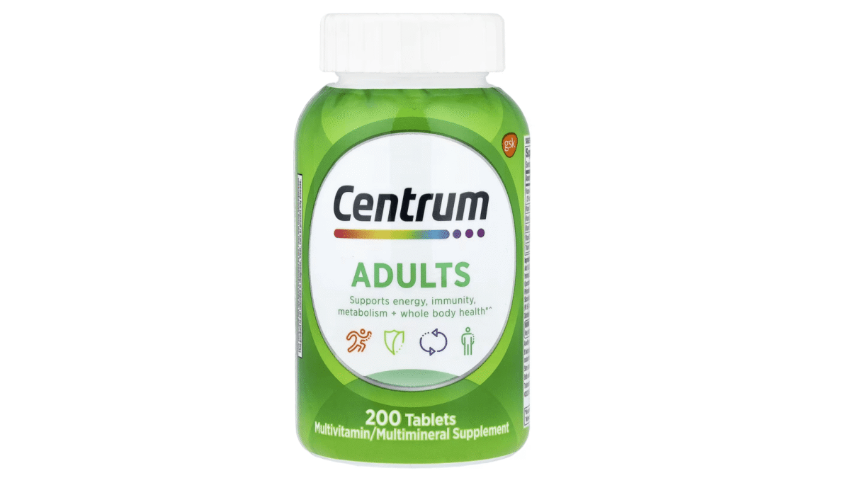 Centrum Adults Multivitamin bottle with 200 tablets
