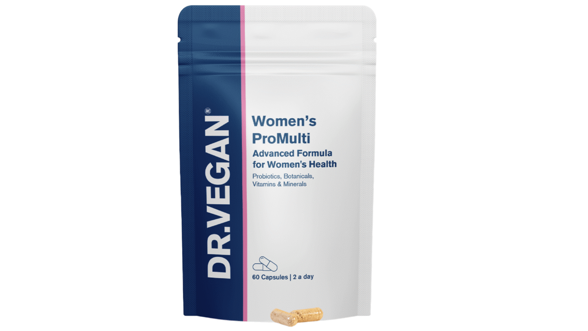 DR.VEGAN® Women’s ProMulti formula bottle and capsules