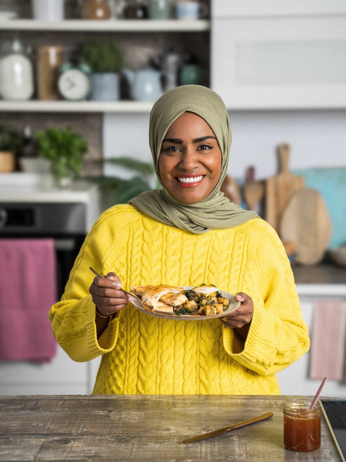 Chef Nadiya Hussain explaining the importance of using ingredients before they spoil.