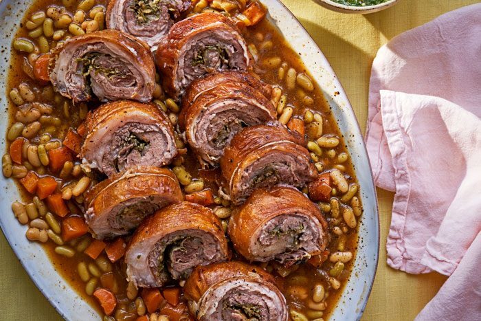 One-pot braised lamb with carrots and beans