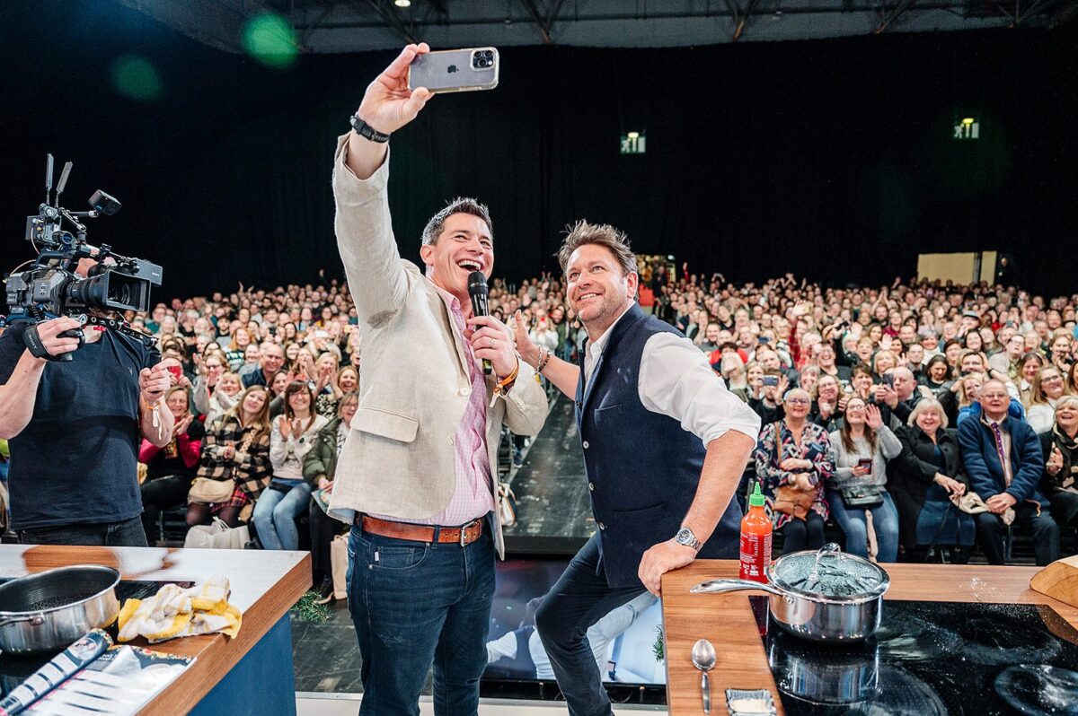 Chef James Martin on stage at the Good Food Show