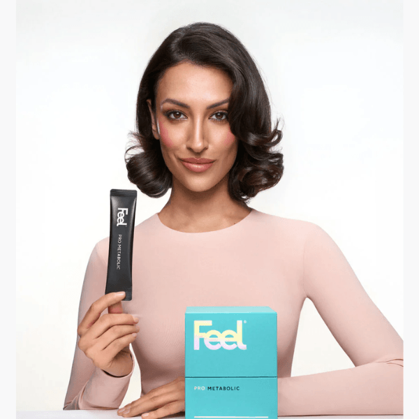 A glass of prepared metabolic support drink