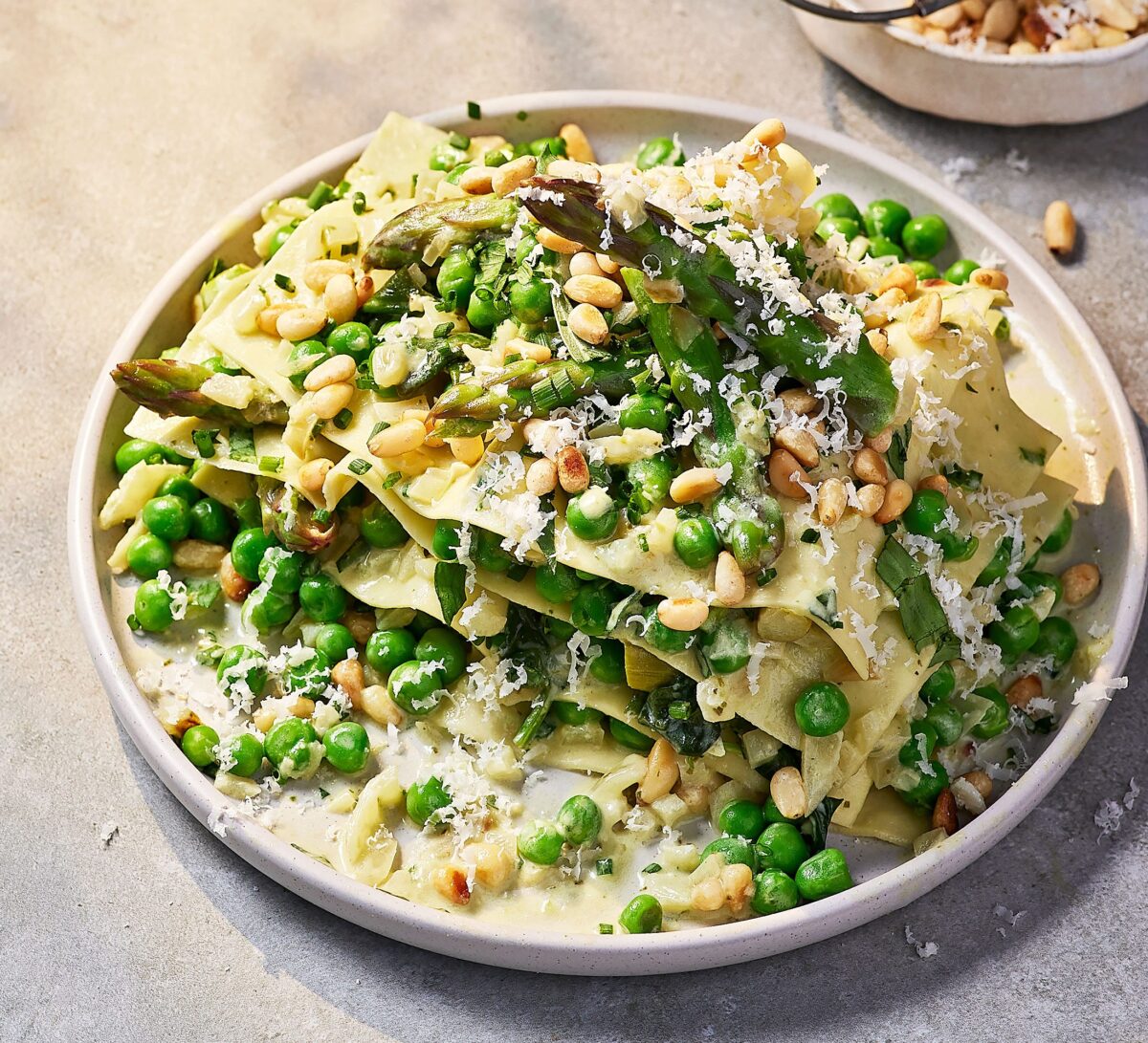A slice of Spring Vegetable Lasagne Primavera
