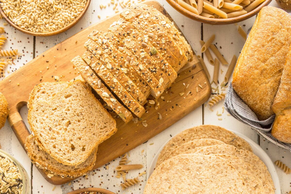 A variety of wholegrains in bowls