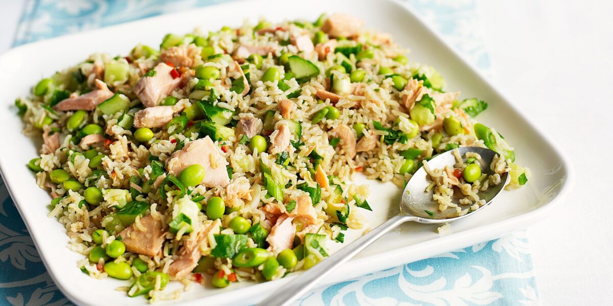 Perfectly cooked flaky salmon fillet ready to serve.