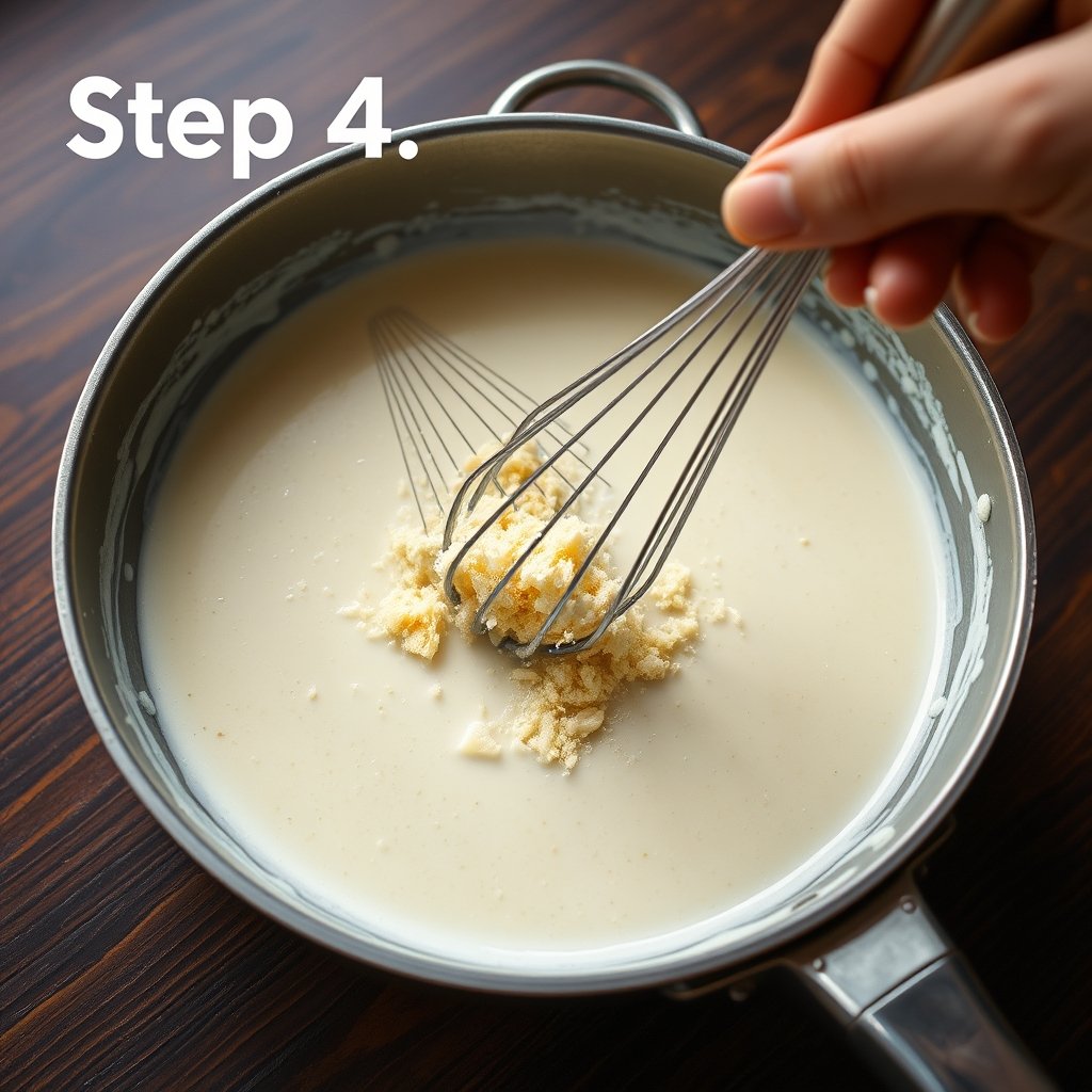 Final cooking stage of Fettuccine Alfredo
