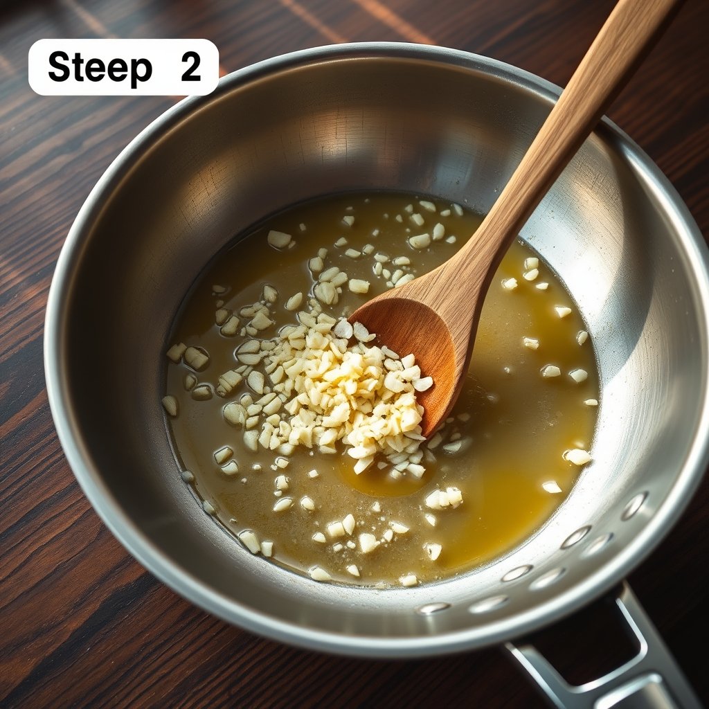 Mid-cook stage of Fettuccine Alfredo